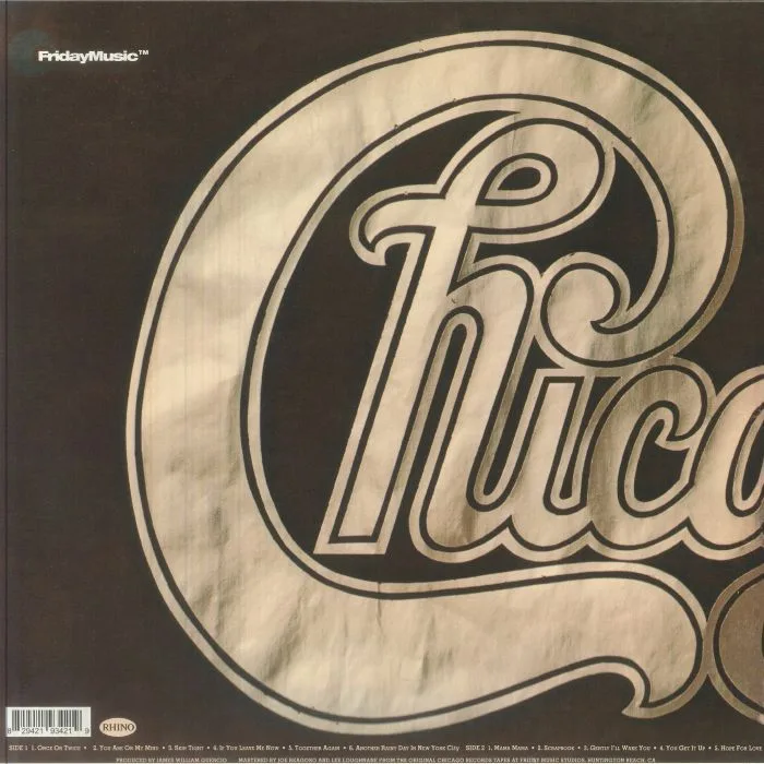 Back cover — CHICAGO — Chicago X