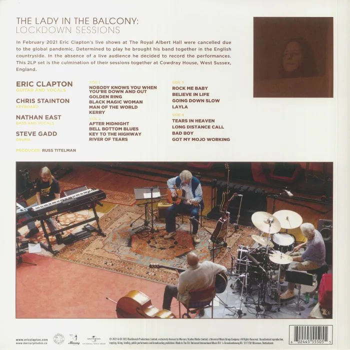 Обратная сторона обложки — Eric CLAPTON — The Lady In The Balcony: Lockdown Sessions