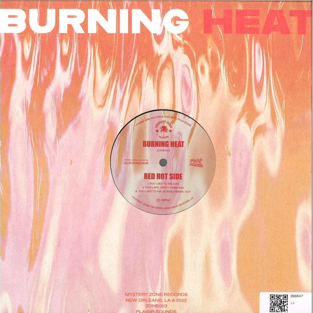 Обратная сторона обложки — Redance,Quickweave — Burning Heat EP