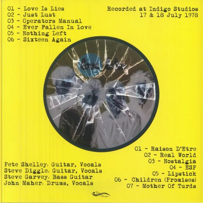Back cover — BUZZCOCKS — Nostalgia: The Love Bites Demos 1978