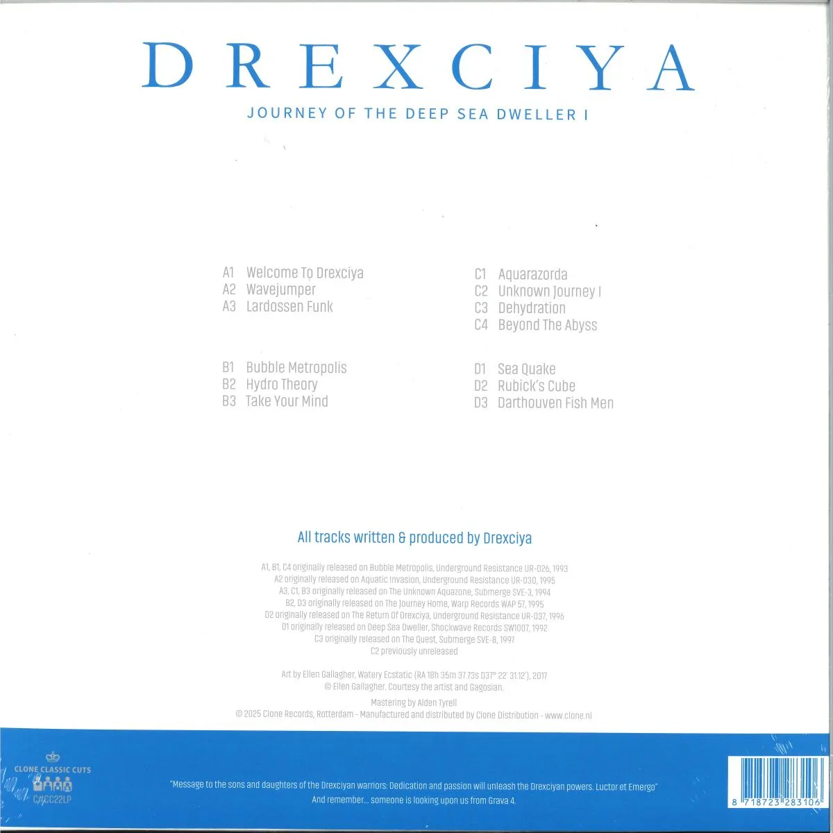 Back cover — Drexciya — *1* Journey Of The Deep Sea Dweller I 2x12"