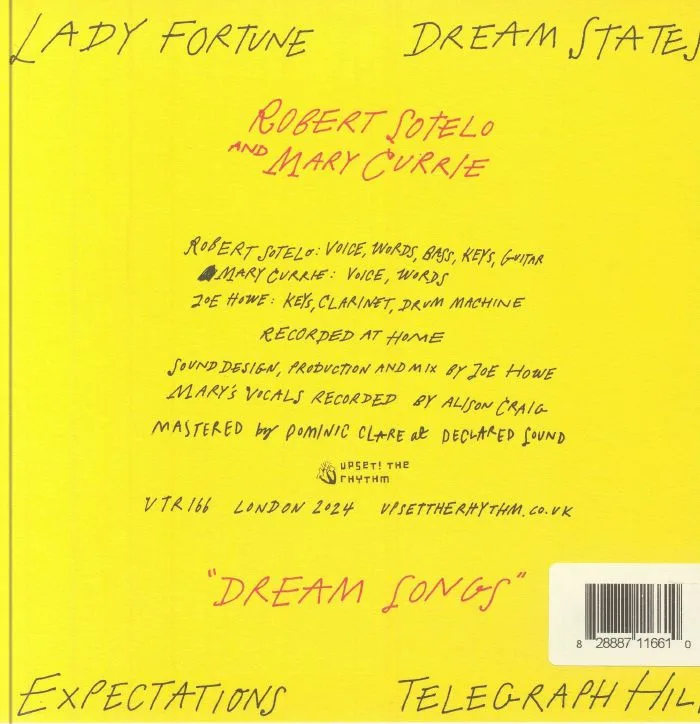 Back cover — Robert SOTELO / MARY CURRIE — Dream Songs