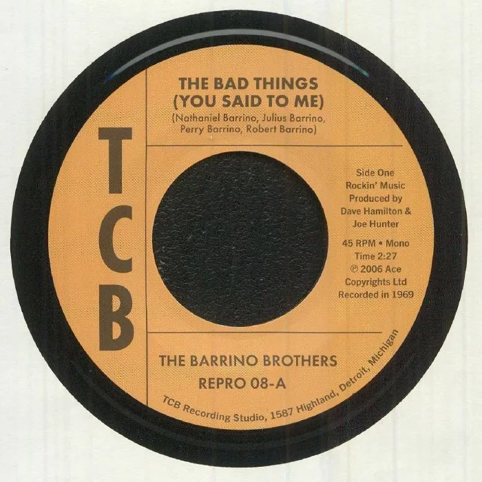 Лицевая сторона обложки — The BARRINO BROTHERS — The Bad Things (You Said To Me)