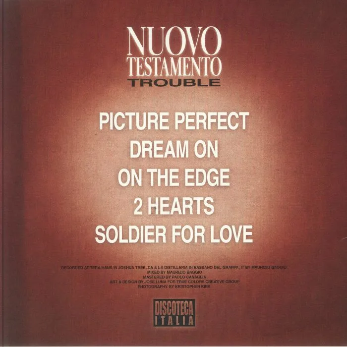 Back cover — NUOVO TESTAMENTO — Trouble