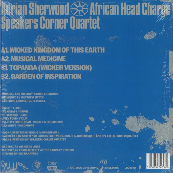 Back cover — Adrian SHERWOOD / AFRICAN HEAD CHARGE / SPEAKERS CORNER QUARTET — Barbican Heights
