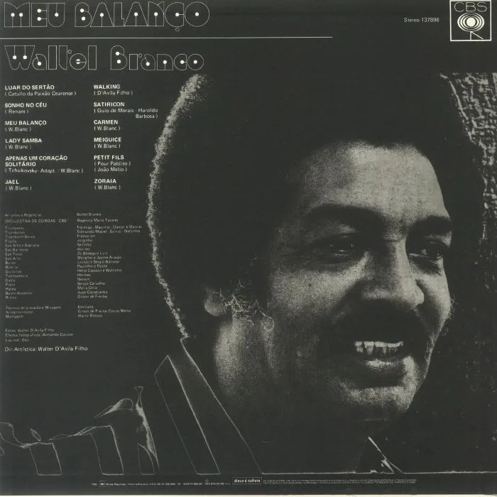 Back cover — Waltel BRANCO — Meu Balanco (reissue)