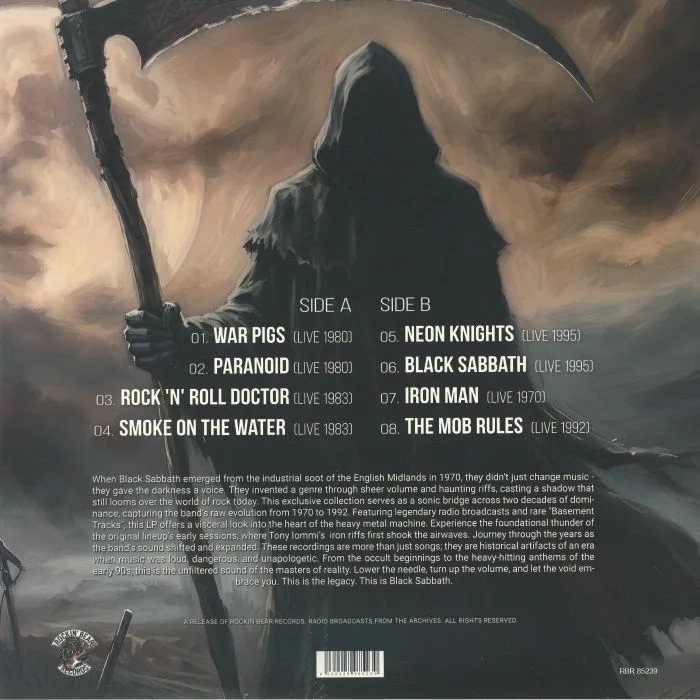 Back cover — BLACK SABBATH — Basement Tracks