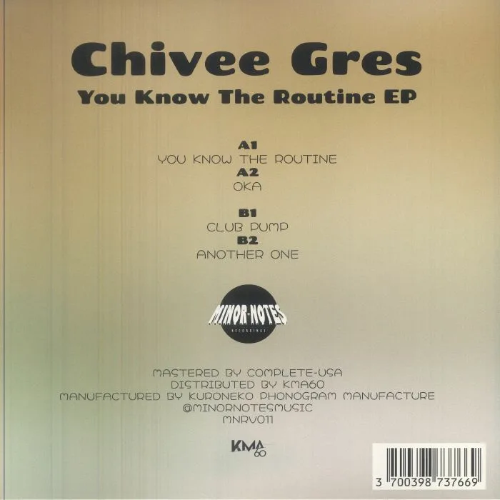 Back cover — CHIVEE GRES — You Know The Routine EP