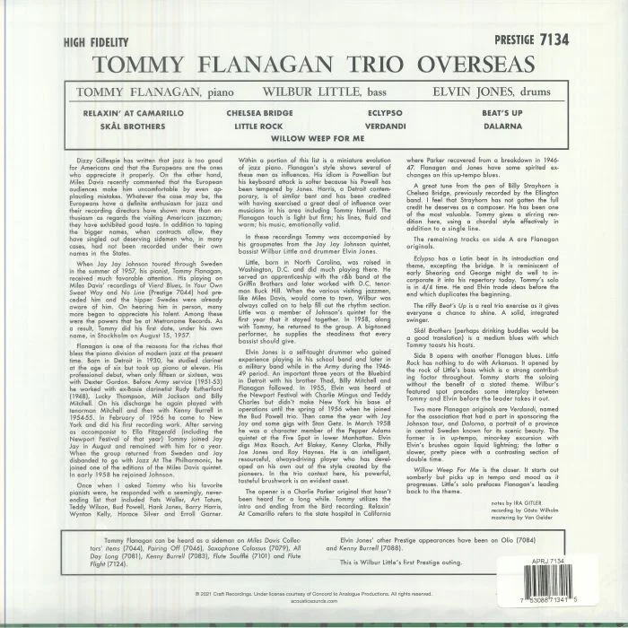 Back cover — TOMMY FLANAGAN TRIO — Overseas (reissue) (mono)