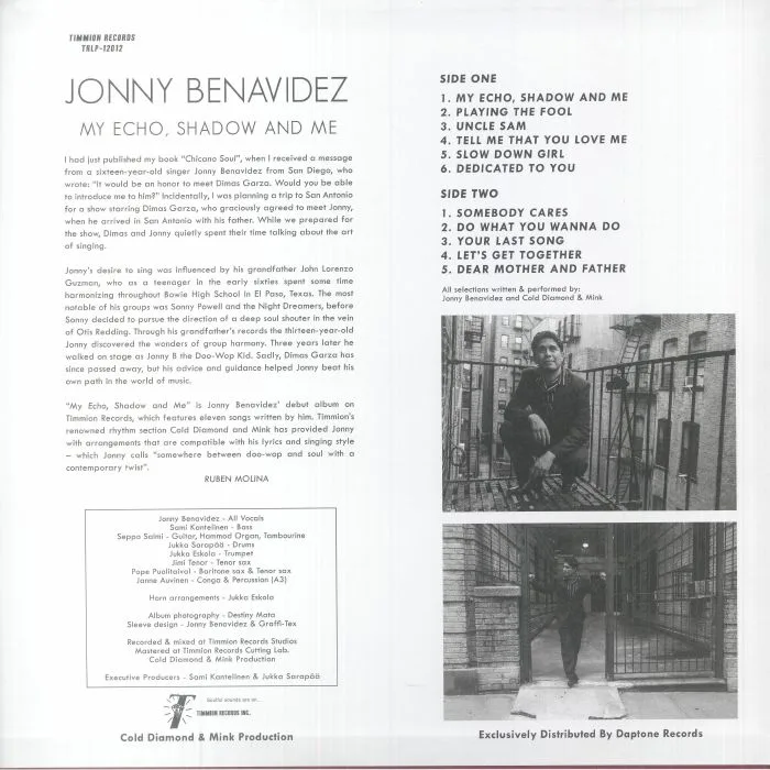 Обратная сторона обложки — Jonny BENAVIDEZ — My Echo Shadow & Me