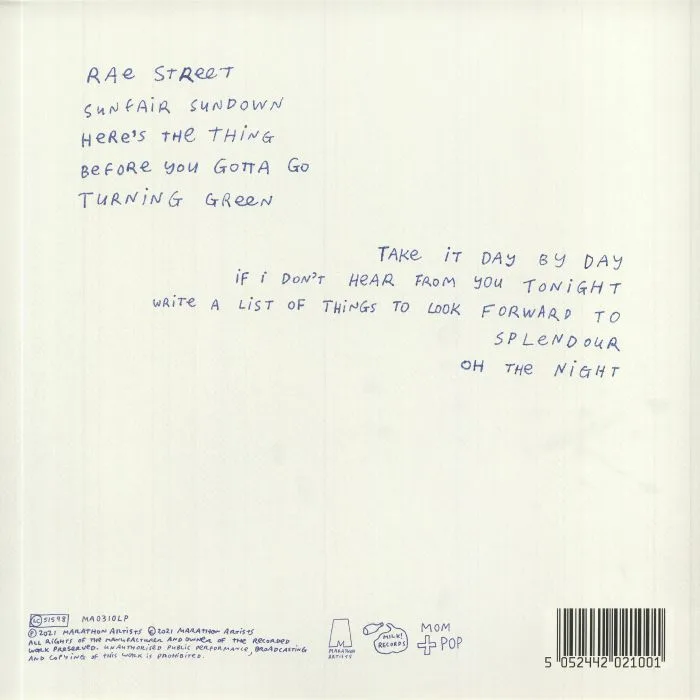 Обратная сторона обложки — Courtney BARNETT — Things Take Time Take Time