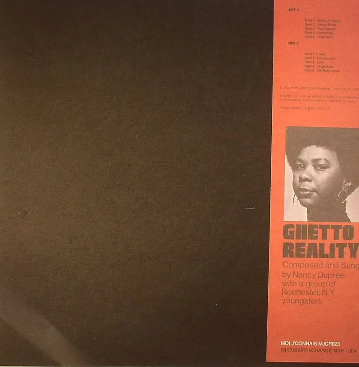 Back cover — Nancy DUPREE / GROUP OF ROCHESTER NY YOUNGSTERS — Ghetto Reality