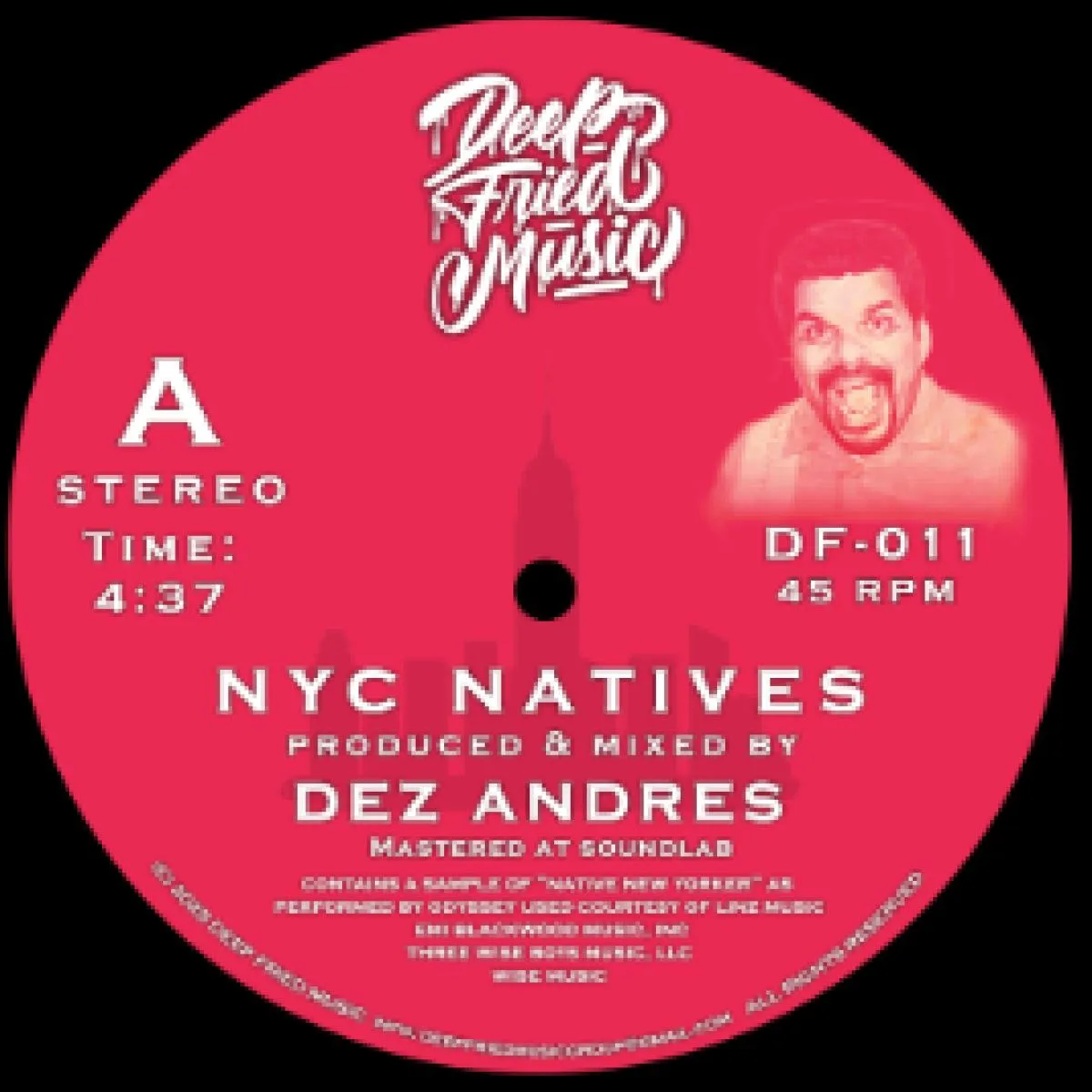 Лицевая сторона обложки — Dez Andres — NYC Natives / Sun Showers (7")
