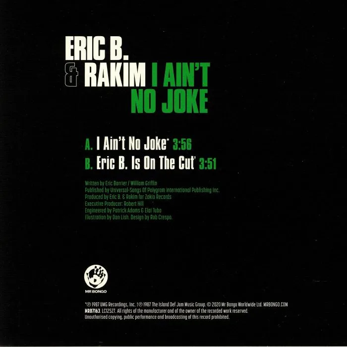 Обратная сторона обложки — ERIC B & RAKIM — I Ain't No Joke