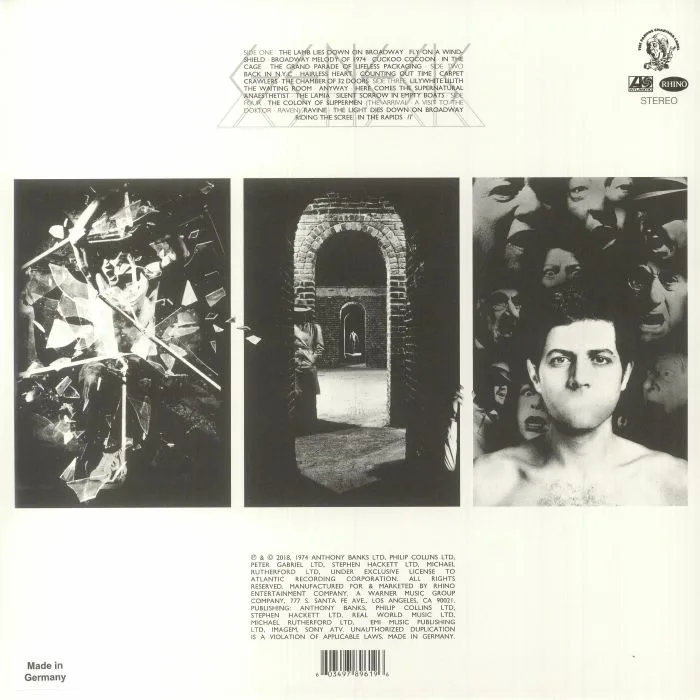 Back cover — GENESIS — The Lamb Lies Down On Broadway