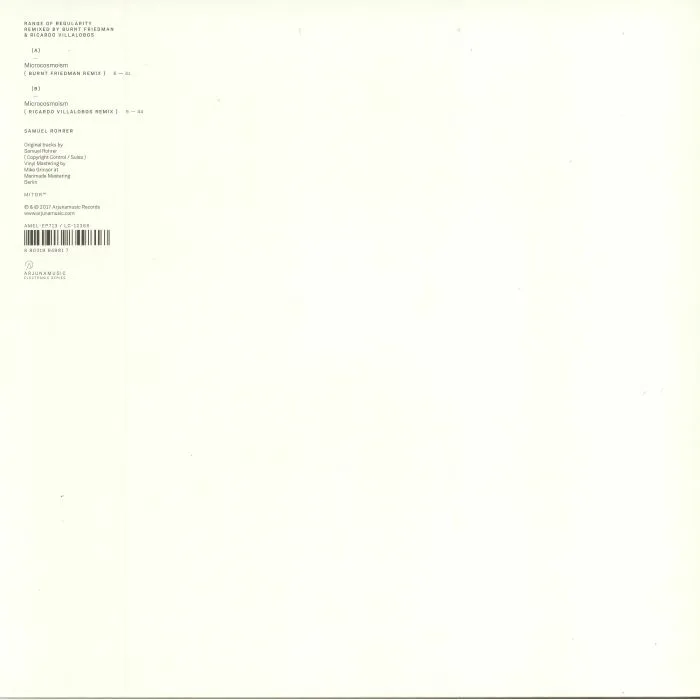Back cover — Samuel ROHRER — Range Of Regularity Remixes II