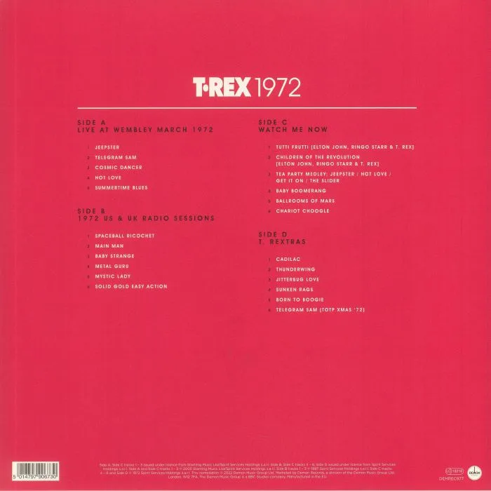 Back cover — T REX — 1972