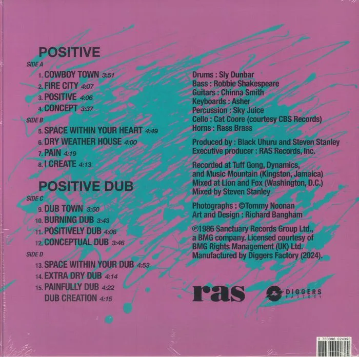 Back cover — BLACK UHURU — Positive & Positive Dub (remastered)