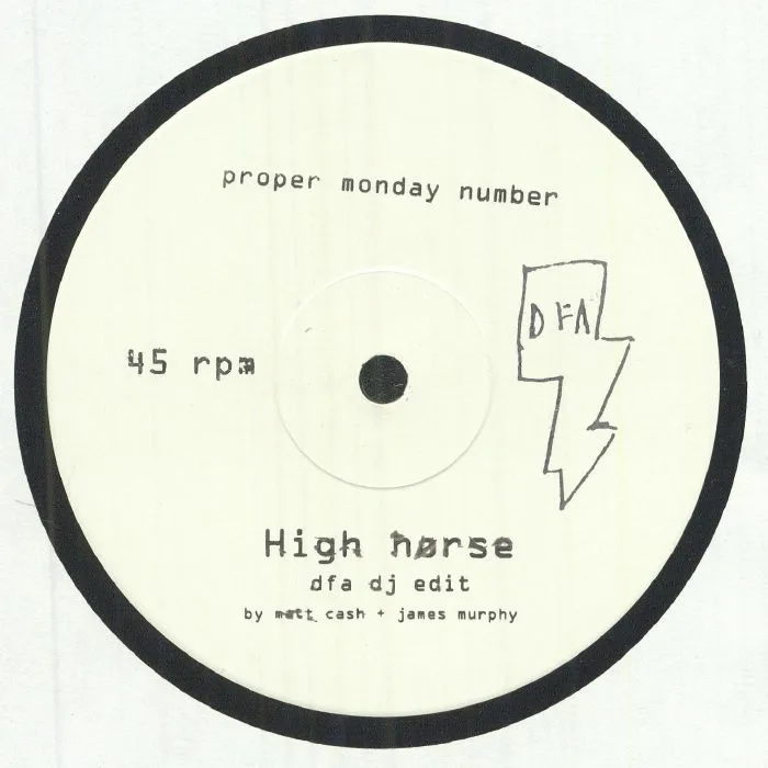 Back cover — PROPER MONDAY NUMBER — High Horse (DFA DJ edit)