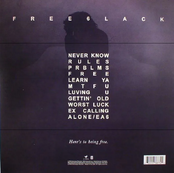 Обратная сторона обложки — 6LACK — Free 6lack