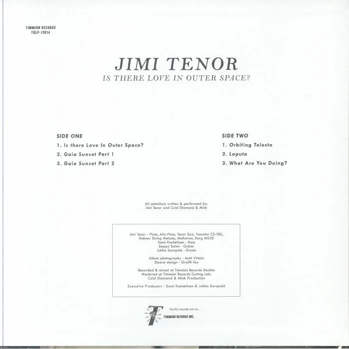 Обратная сторона обложки — Jimi TENOR / COLD DIAMOND / MINK — Is There Love In Outer Space?