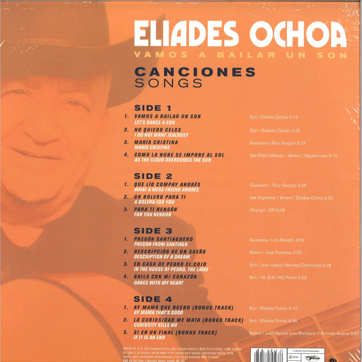 Обратная сторона обложки — Eliades Ochoa — Vamos A Bailar Un Son (Special Edition)