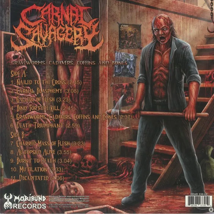 Обратная сторона обложки — CARNAL SAVAGERY — Graveworms Cadavers Coffins & Bones