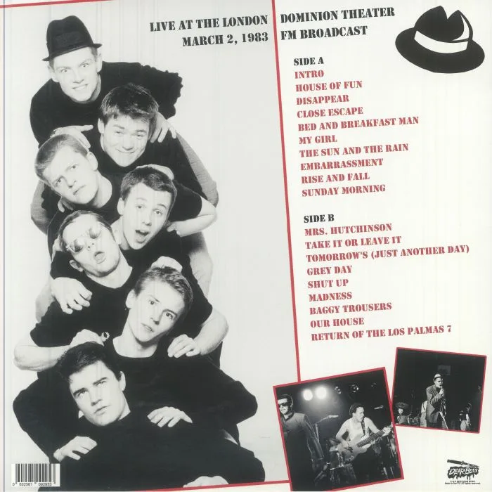 Обратная сторона обложки — MADNESS — BBC Rock Hour 1983