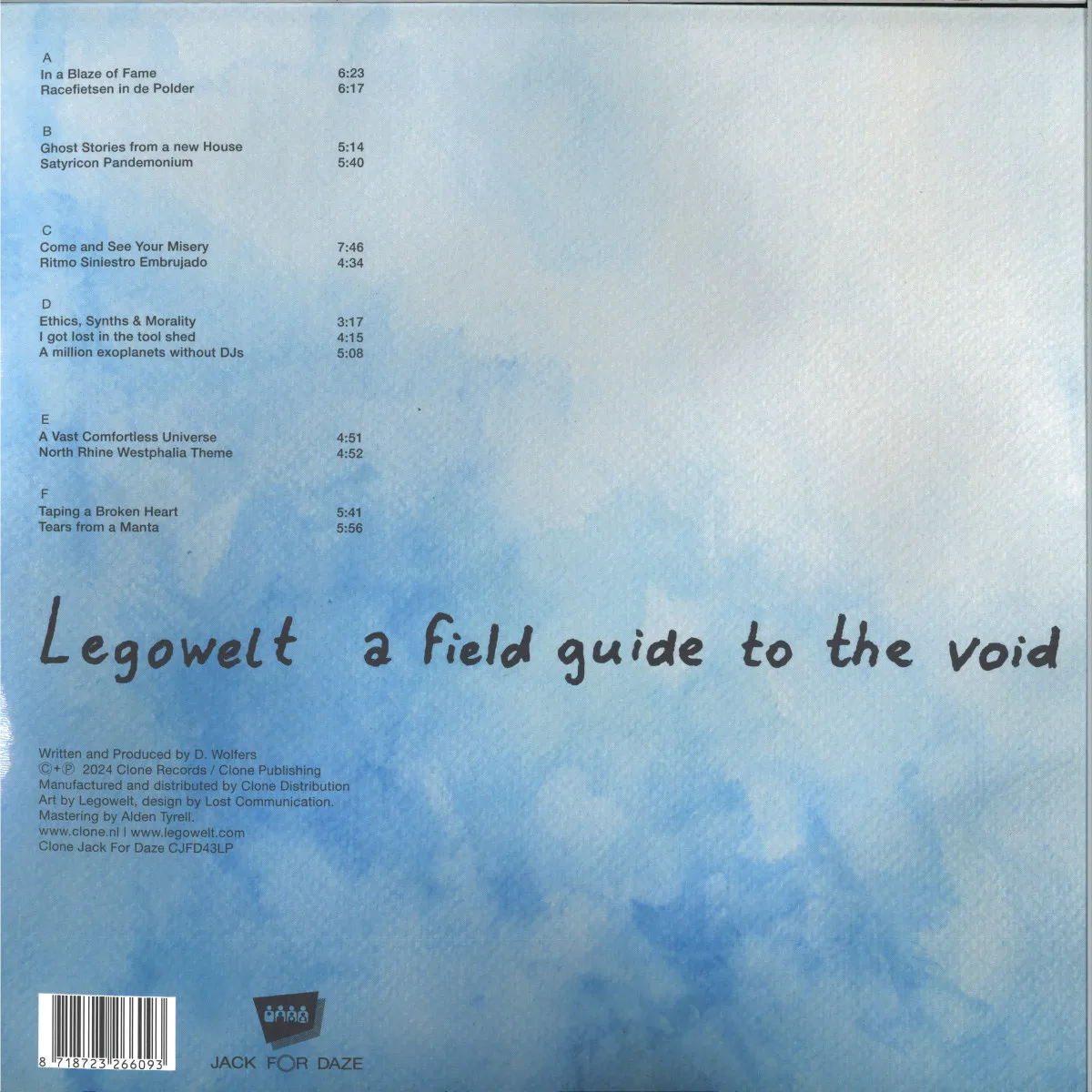 Back cover — Legowelt — A Field Guide To The Void LP 3x12"