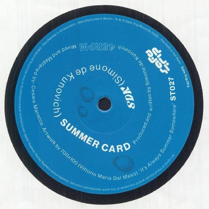 Лицевая сторона обложки — SDK aka SIMONE DE KUNOVICH — Summer Card