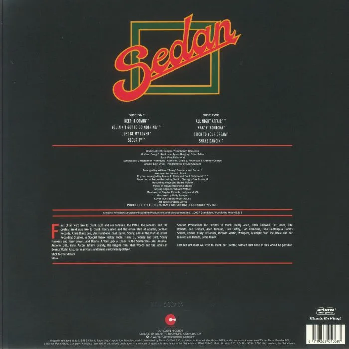 Обратная сторона обложки — SEDAN — Sedan (40th Anniversary Edition)