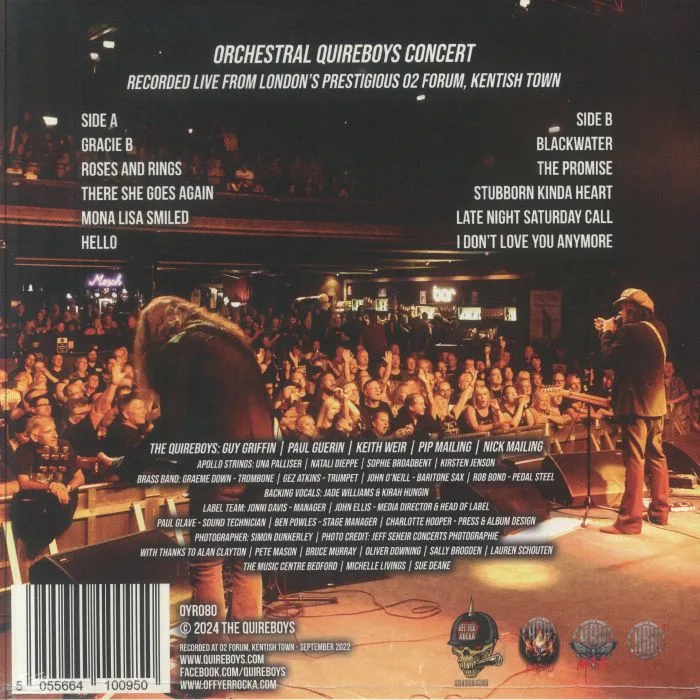 Обратная сторона обложки — The QUIREBOYS — Orchestral Quireboys Live