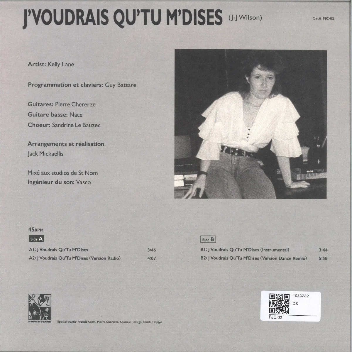 Back cover — Kelly Lane — J'VOUDRAIS QU'TU M'DISES