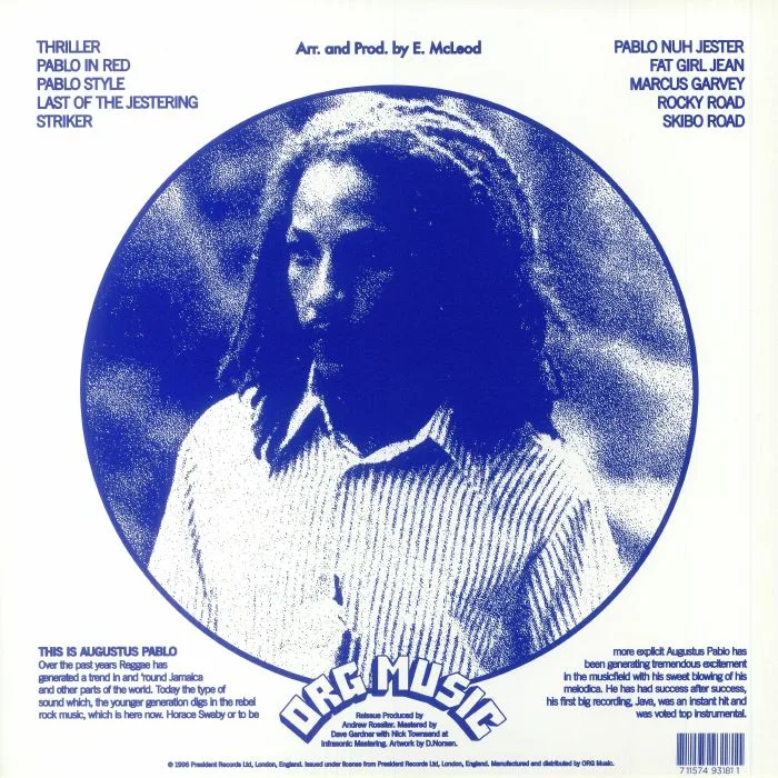 Back cover — AUGUSTUS PABLO — Thriller (reissue)