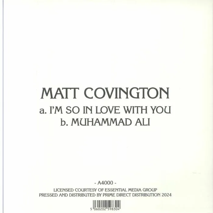 Back cover — Matt COVINGTON — I'm So In Love With You