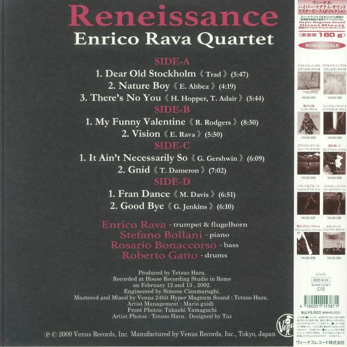 Обратная сторона обложки — Enrico RAVA — Renaissance (reissue)