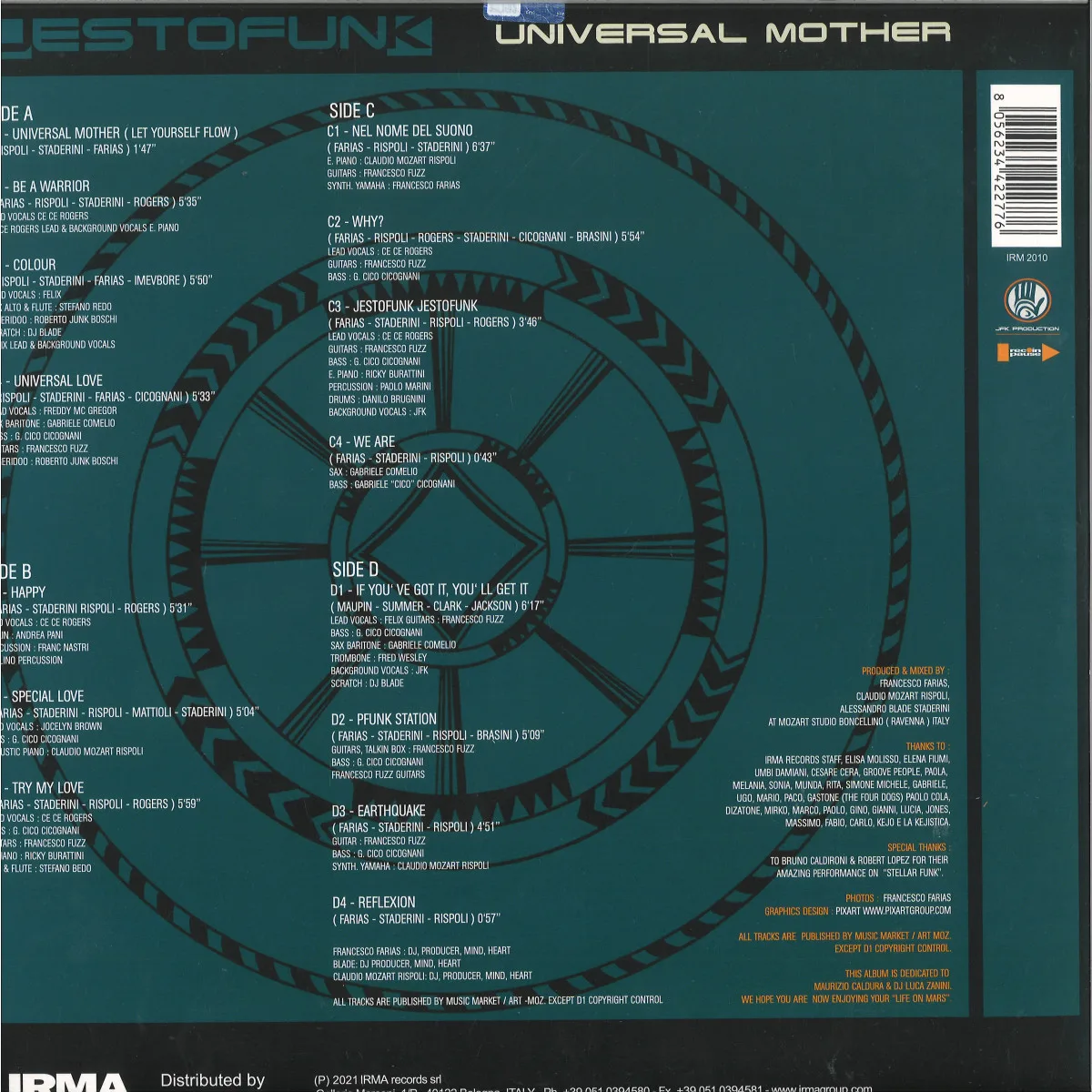Back cover — Jestofunk — UNIVERSAL MOTHER 2x12"