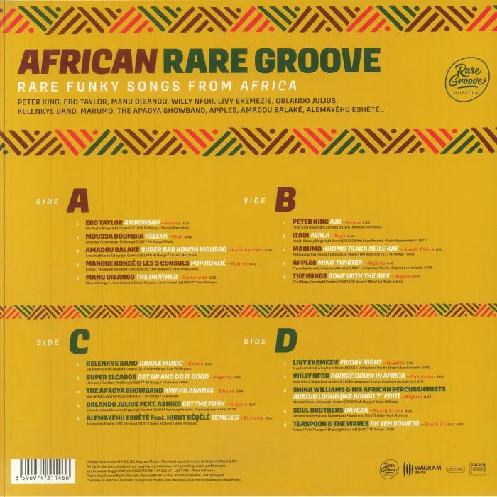 Обратная сторона обложки — VARIOUS — African Rare Groove (Rare Funky Songs From Africa)