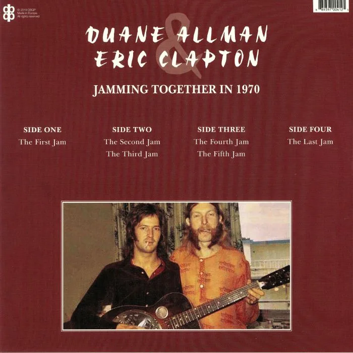 Обратная сторона обложки — Duane ALLMAN / ERIC CLAPTON — Jamming Together In 1970