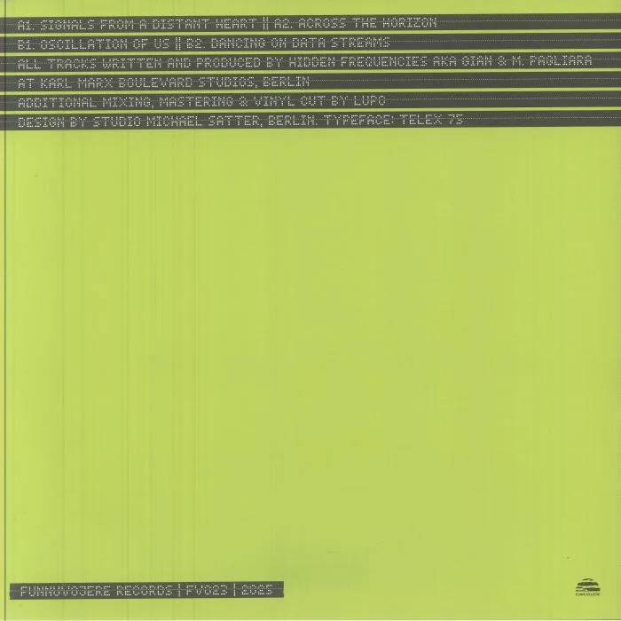 Back cover — HIDDEN FREQUENCIES — Dancing On Data Streams EP