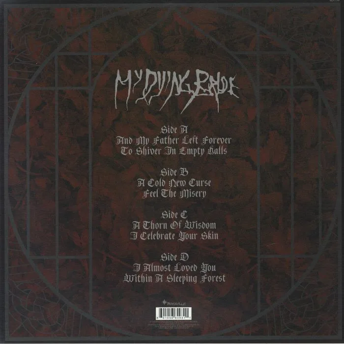 Back cover — MY DYING BRIDE — Feel The Misery (reissue)