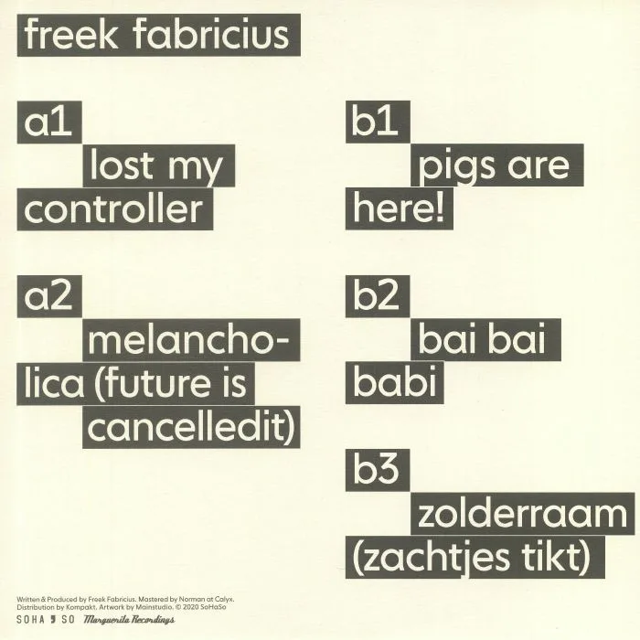 Обратная сторона обложки — FREEK FABRICIUS — Lost My Controller EP