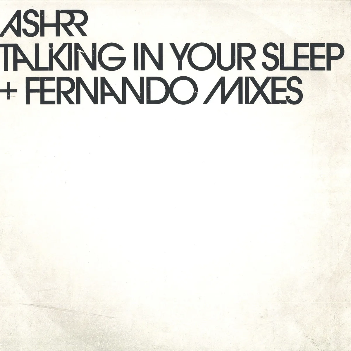 Front cover — Ashrr — Talking In Your Sleep