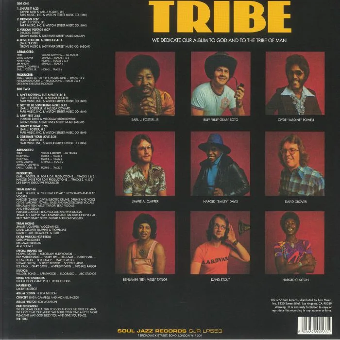 Обратная сторона обложки — TRIBE — Dedication (Record Store Day Black Friday RSD 2024)