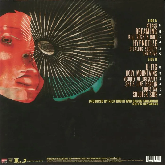 Обратная сторона обложки — SYSTEM OF A DOWN — Hypnotize (reissue)