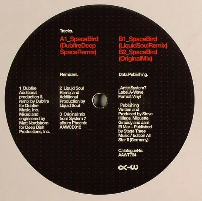 Back cover — SYSTEM 7 — Space Bird