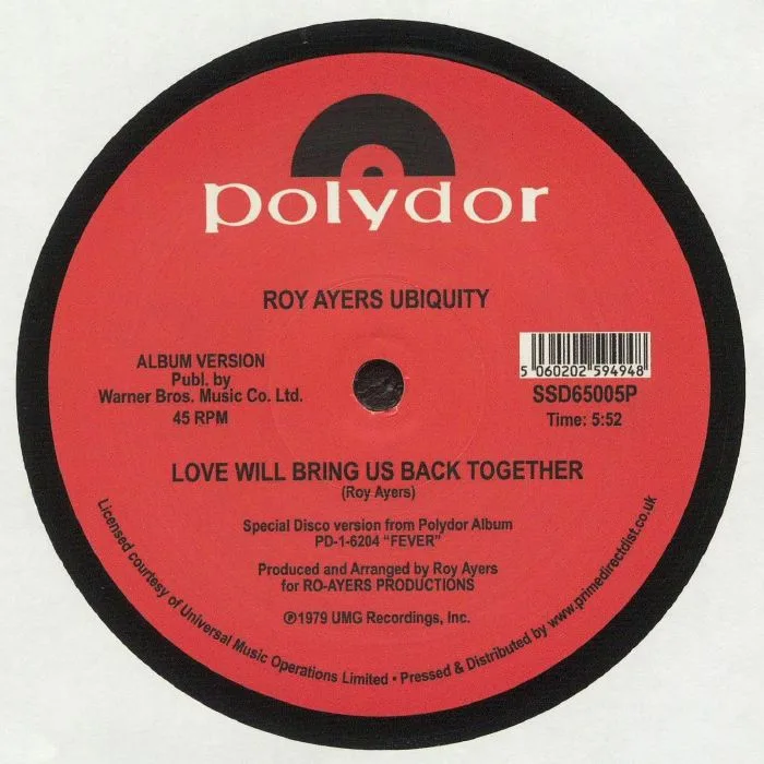 Back cover — ROY AYERS UBIQUITY — Running Away