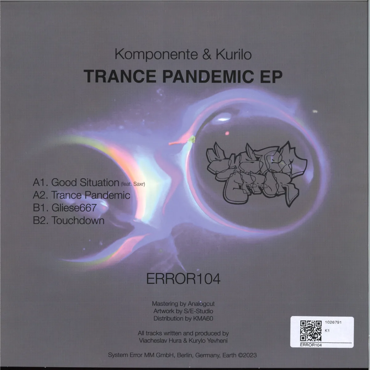 Обратная сторона обложки — Komponente / Kurilo — Trance Pandemic EP