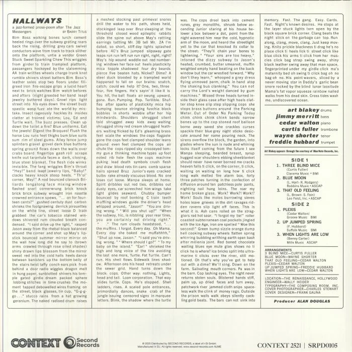Back cover — Art BLAKEY & THE JAZZ MESSENGERS — 3 Blind Mice