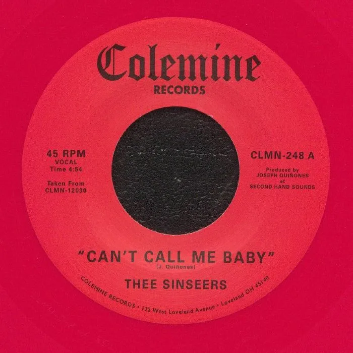 Лицевая сторона обложки — THEE SINSEERS — Can't Call Me Baby